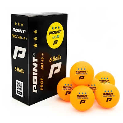 Piłeczki POINT Prof-ABS żółte – zestaw 6 piłeczek do tenisa stołowego